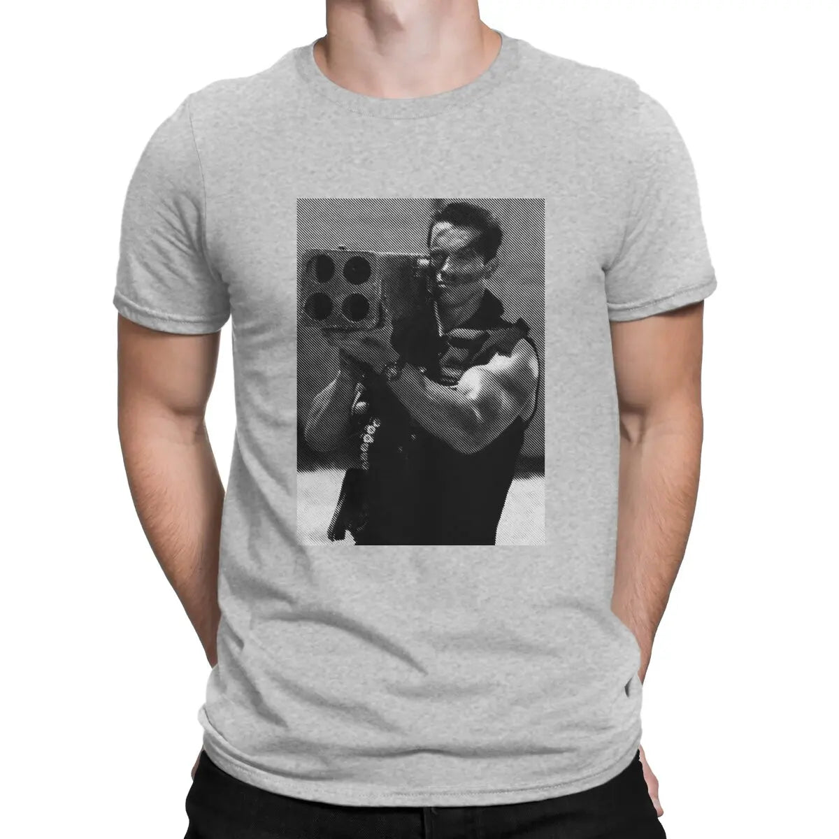 Men T-Shirts commando Novelty Pure Cotton Tees Short Sleeve Arnold Schwarzenegger T Shirt Round Neck Clothing Birthday Present