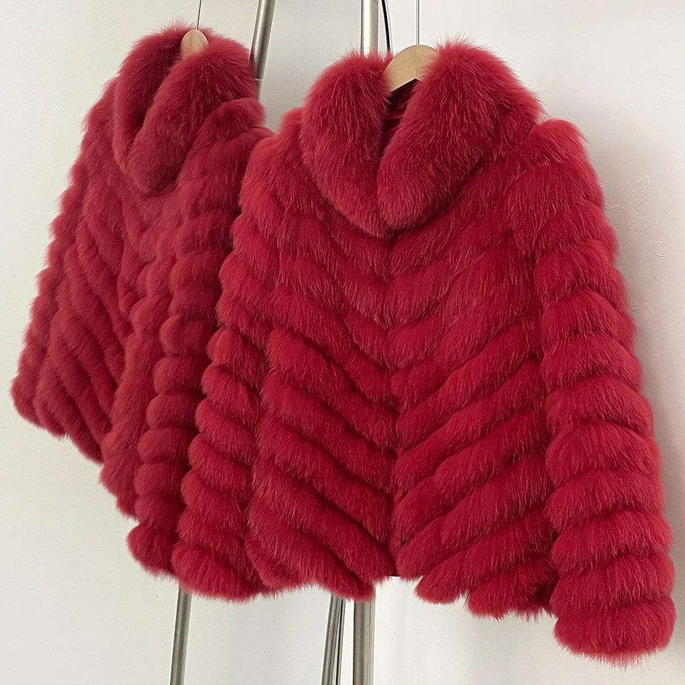 Reality Fur Coat Clothes for Women Real Fur Coat Winter Autumn Fox Fur Jacket Fashion Warm Long Sleeve Streetwear Lady New Style
