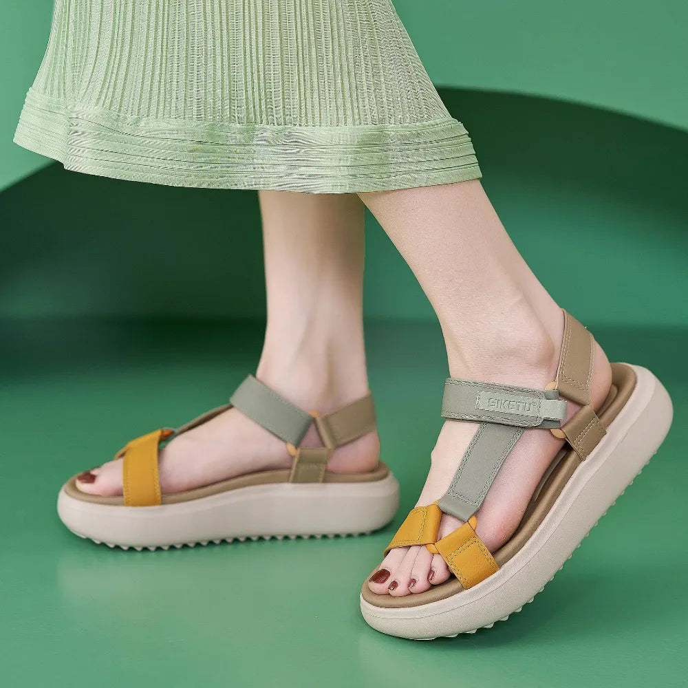 Sandals for Women's 2026 Summer New Lightweight Sandals for Casual Sports Comfort Thick Bottom Large Platform Womens Shoes