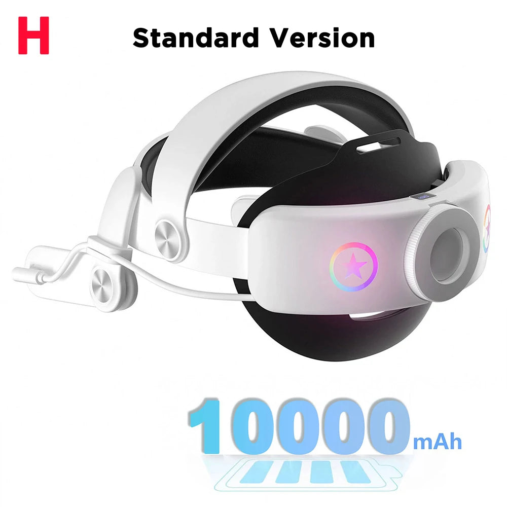 10000mAh Battery Comfort Head Strap For Meta Quest 3/3s Replacement Elite Strap PD18W Charging Enhanced Playtime, Carrying Case