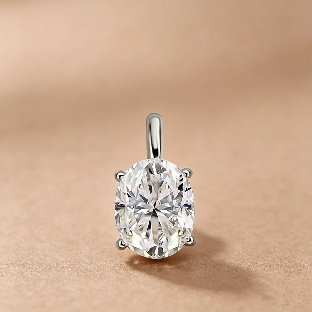 BXINY 3-5carat Oval Cut Moissanite Collar Choker Necklace 100% S925 Silver Solitaire Diamond Pendant NeckChain Gift Fine Jewelry