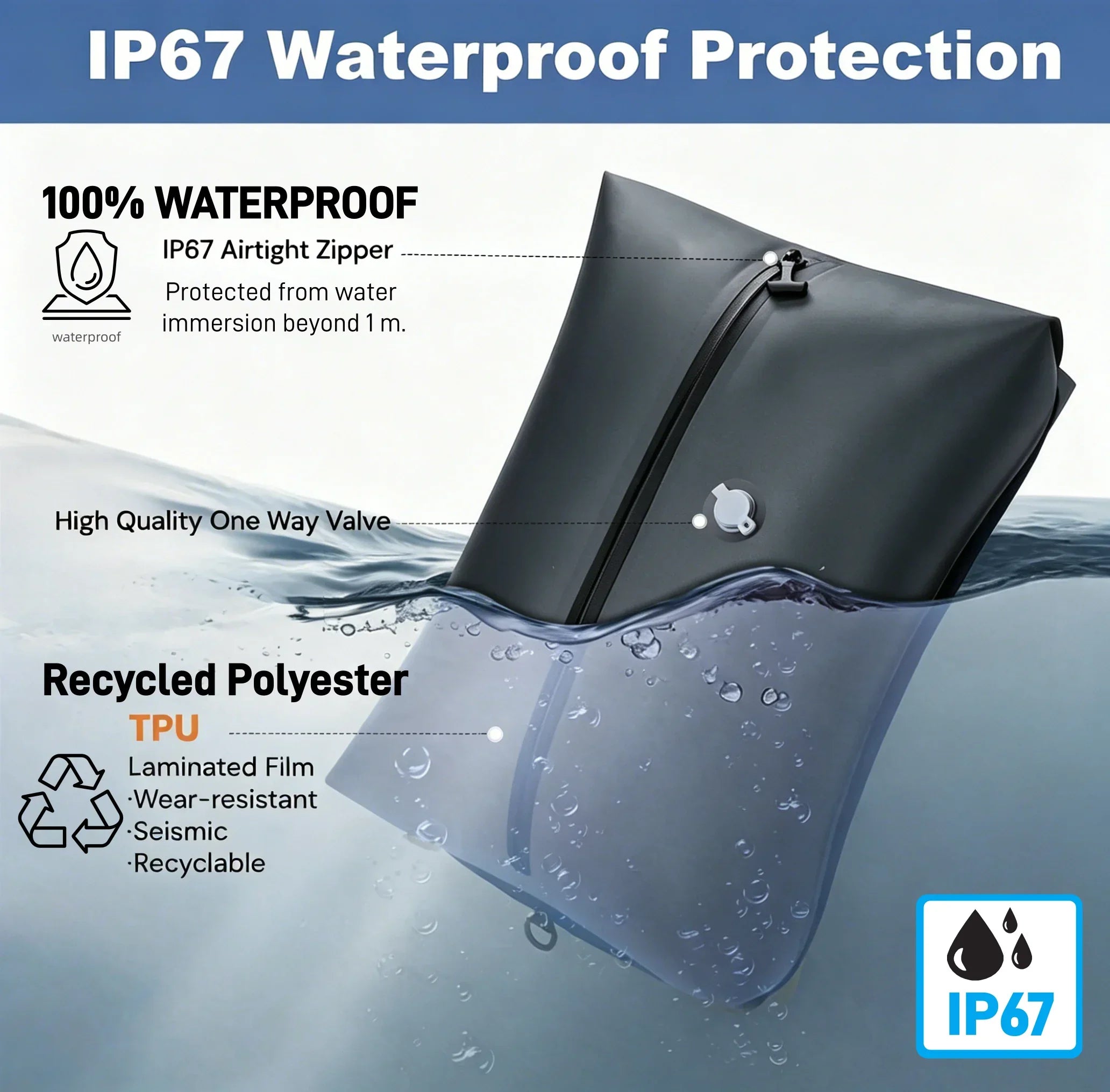 Travel Compression Bags, Waterproof Vacuum Storage Bags for Clothes Suitcase, Space Saving Bag for Travel Moving Essentials