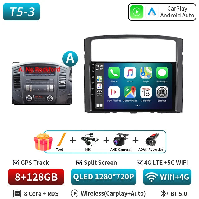 For Mitsubishi Pajero 4 2006-2014 Android Car Radio Automotive Multimedia Player GPS Navigation Carplay Touch Screen Auto Stereo