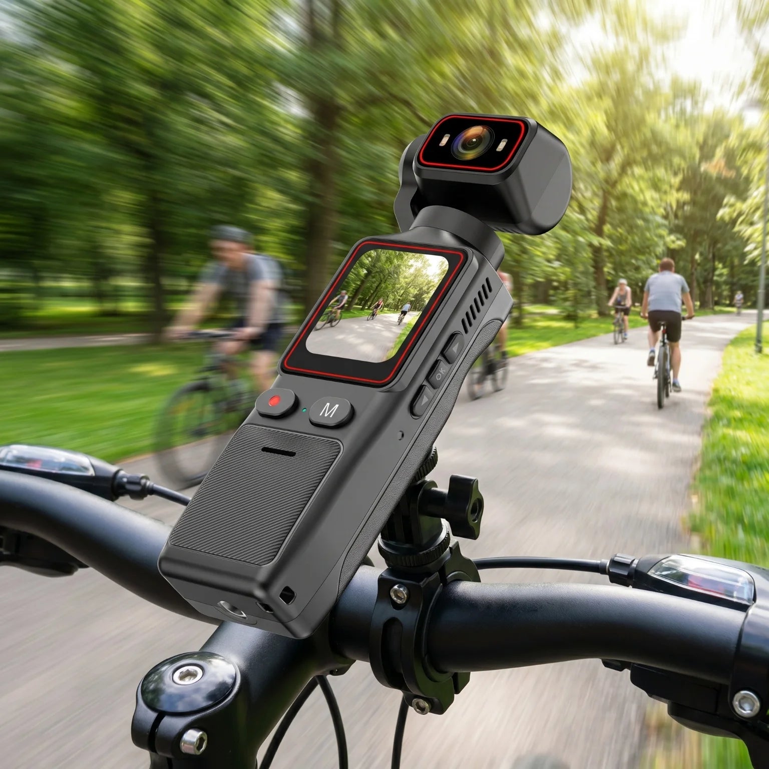 Mini 2.7K Action Camera 180° Rotate WiFi Pocket Vlog Camera 6 Hours Long Life EIS Anti Shake Sport Cam for Motorcycle Travel Recording