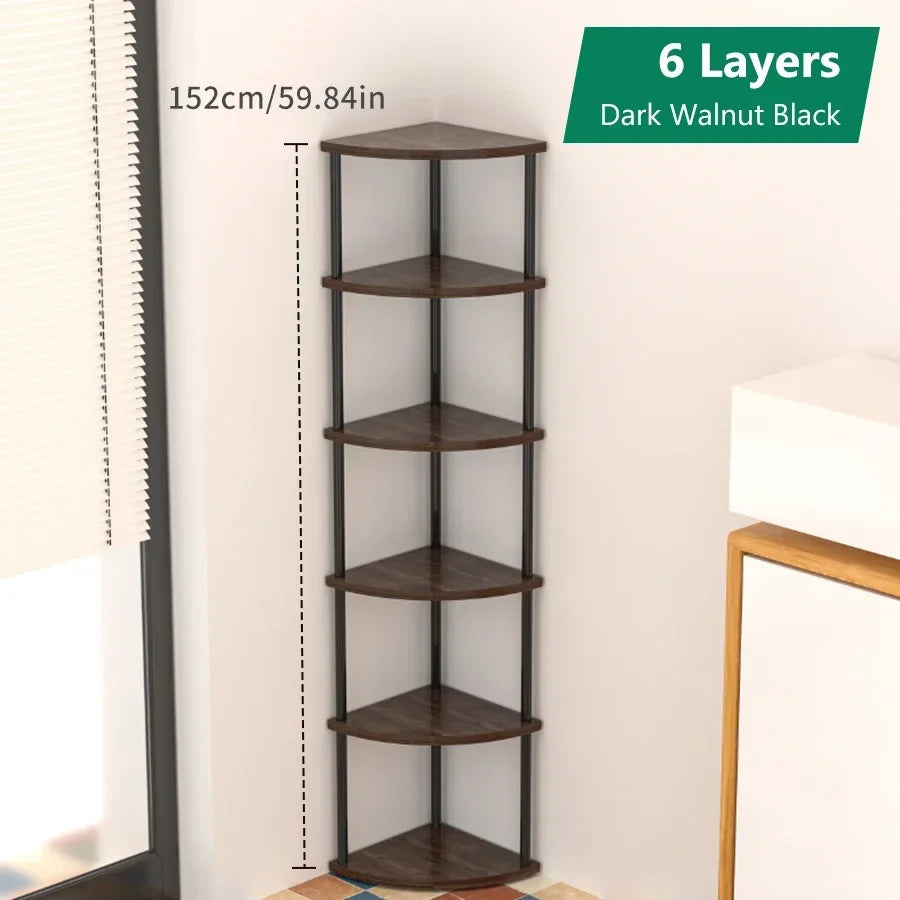 Multi-layer Storage Rack Wall Corner Shelf Living Room/Kitchen/Bedroom Wall Corner Organize Storage Shelf Plant Rack Flower Rack