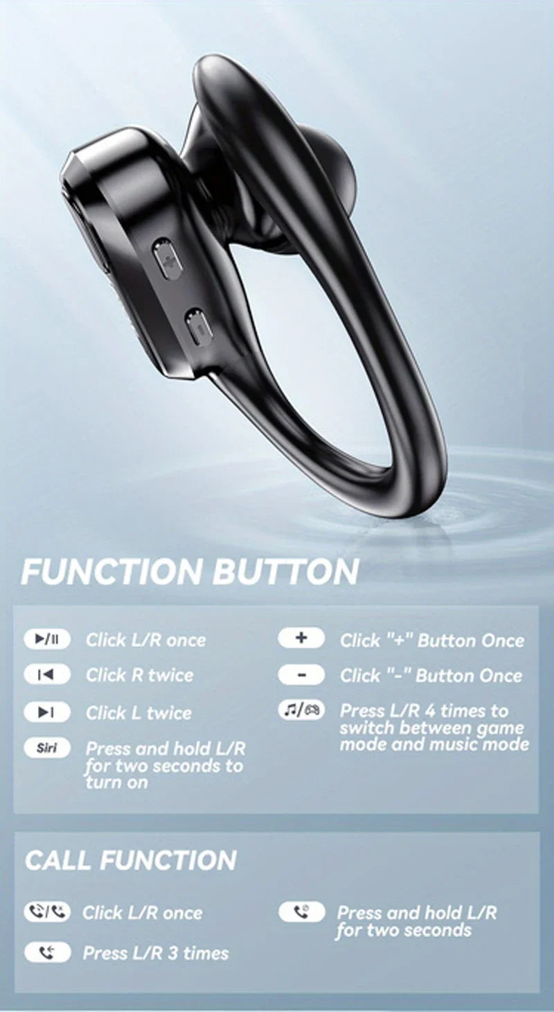 Lenovo XT80 Bluetooth 5.3 Earphones True Wireless Headphones with Mic Button Control Noise Reduction Earhooks Waterproof Headset