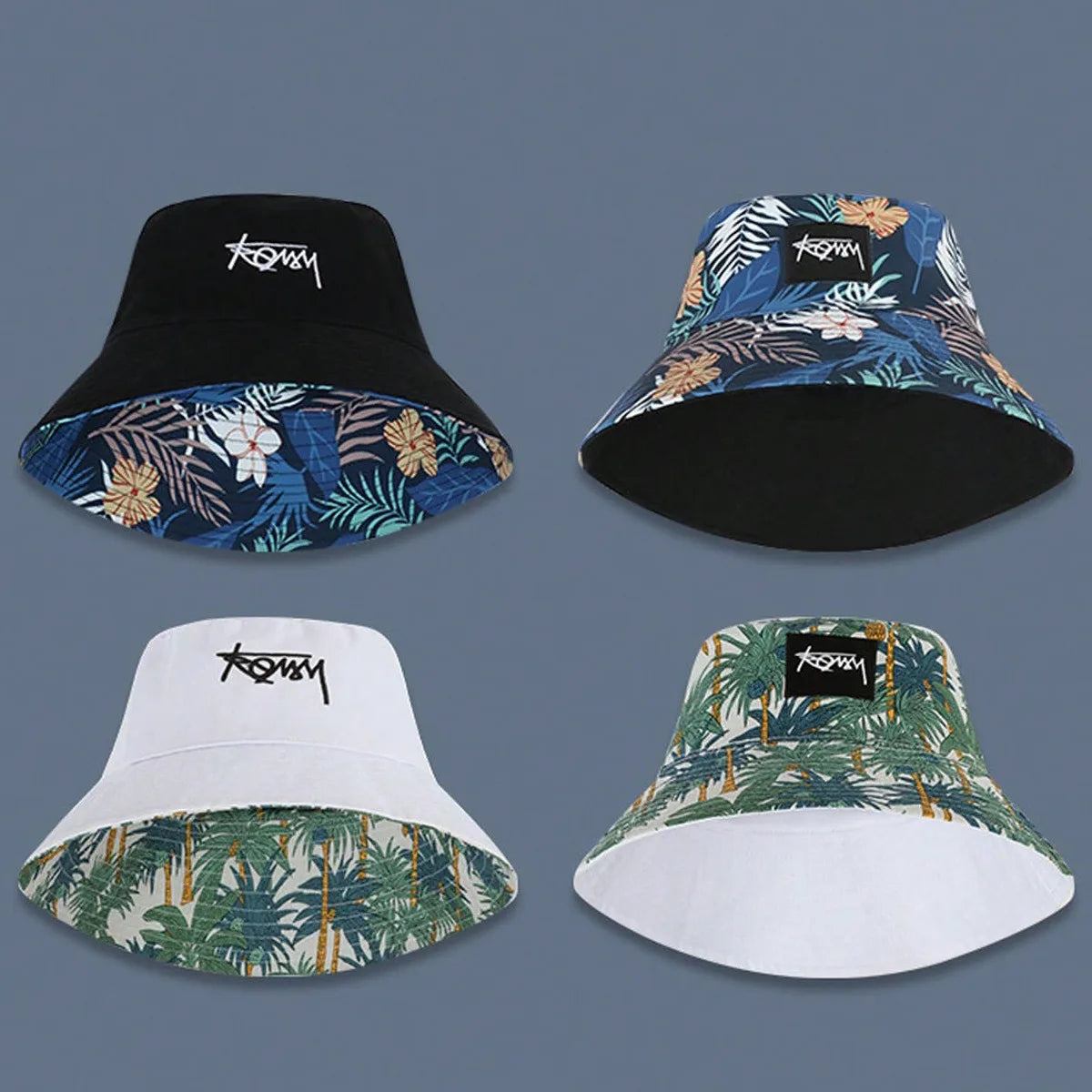 Hats, Female Letters, Fisherman's Hats, Trendy Casual And Versatile, Double-Sided Basin Hats, Men's Sunhats In All Seasons
