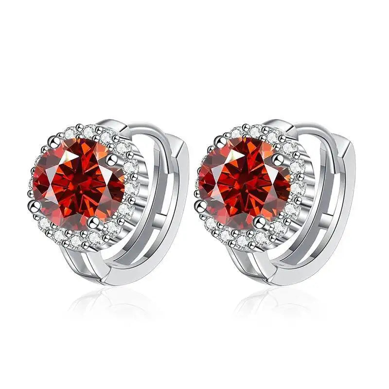 TY 0.5ct 1ct Pink Moissanite Earrings Women S925 Silver Black Blue Green Grey Rainbow Lab Diamond Wedding Studs Earring