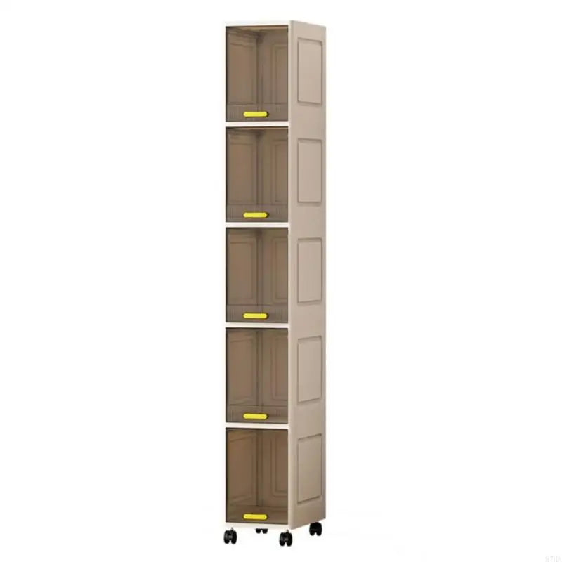 Clear Door Storage Cabinet 5 Modifiable Shelves Removable Disks Impermeable Easy Access Organization Solution 87HA