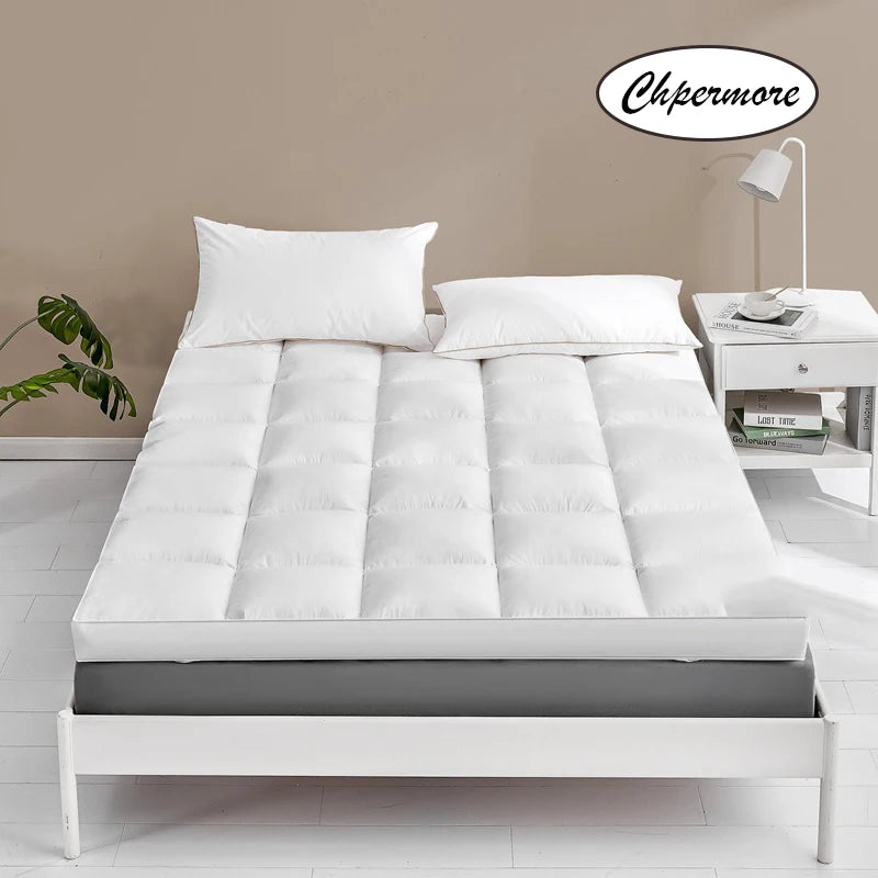 Chpermore100% Goose Down/feather Mattresses Single double keep warm Tatami thicken 10cm Mattress Toppers King Queen Size
