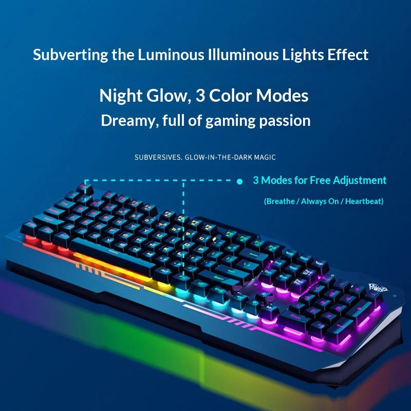 F3010 Mechanical Feel Wired Keyboard Ergonomic Design for Gaming Office Laptop Desktop Computer Home Adult