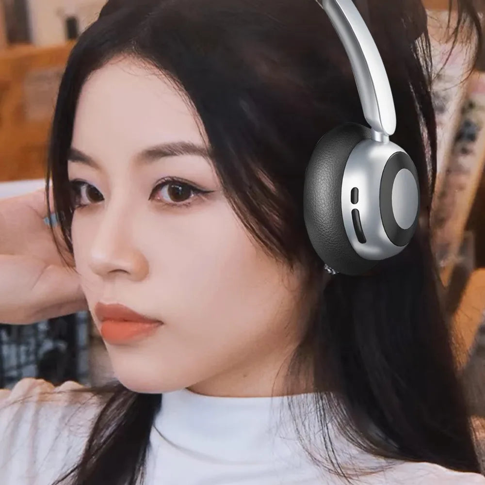 Wireless Bluetooth 5.4 Retro Headset HD Calls Noise Cancellation 80H Battery Life Headphones Retractable Lightweight Hifi Earbud