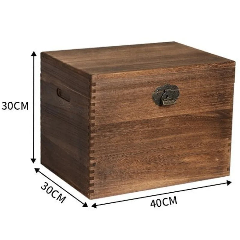 Wood Storage Box Wooden Accessory Storage Boxes Large Organizer Containers Modern Multifunctional Organization Bin with Lid
