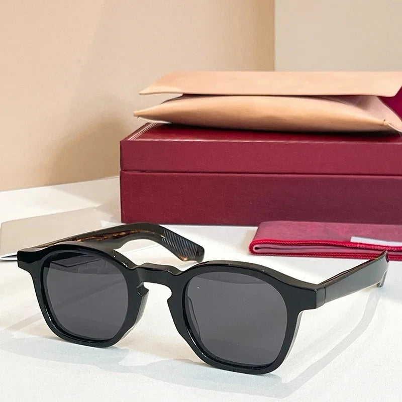 ZEPHIRIN Round Acetate Sunglasses for Men and Women High Quality Brand Designer Optical Prescription UV400 Retro Eyeglasses