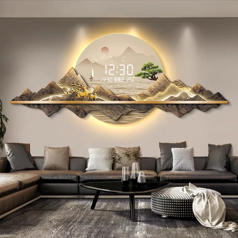 Living Room Wall Clocks Led Art Mural Cute Luxury Xenomorph Restaurant Wall Watch Fashion Creative Horloge Murale Home Decor