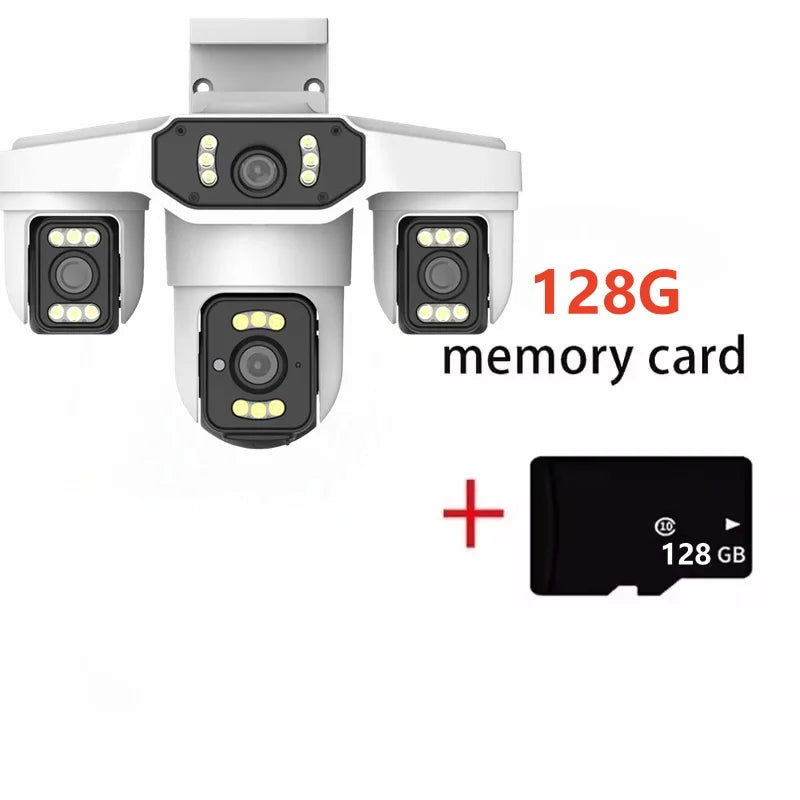 8K 15MP Security WIFI Camera Three Screen Outdoor Cam Four Lens Ai Human Detection Waterproof CCTV Video IP Cameras Onvif Yoosee