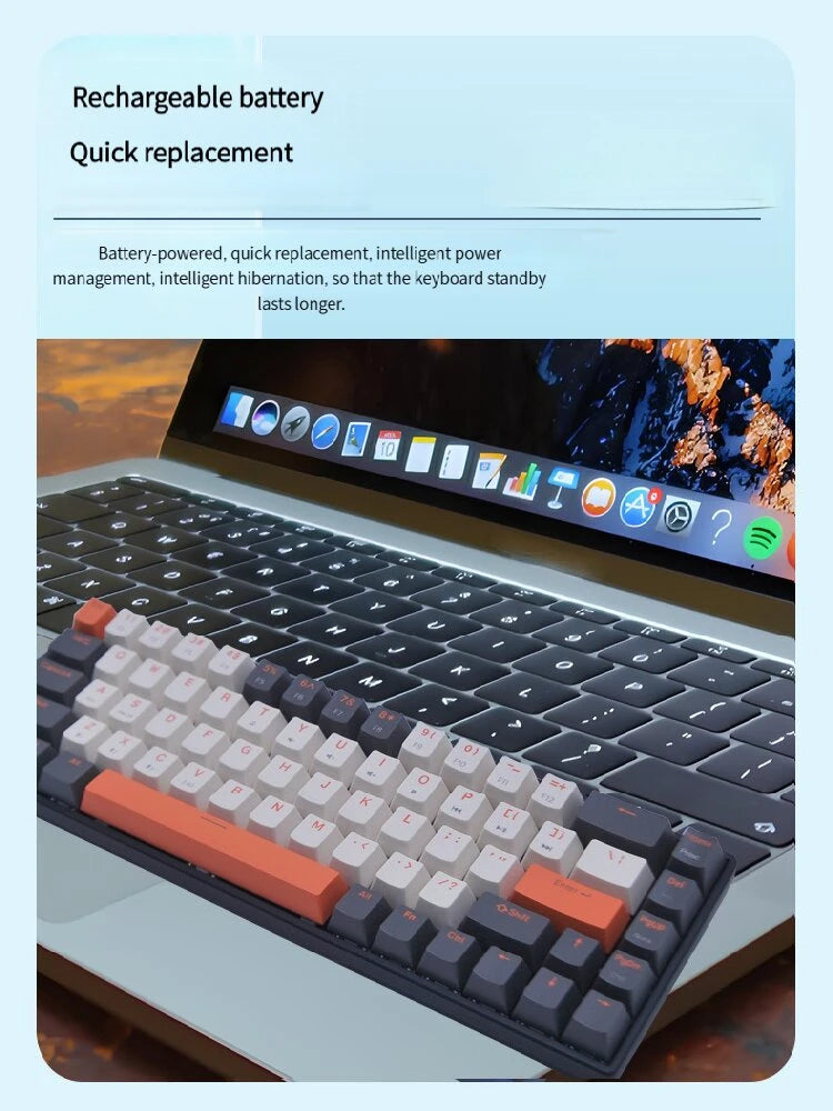 New hot-selling wireless game keyboard, comfortable feel, battery-powered, infinitely stable link, multi-system compatibility.