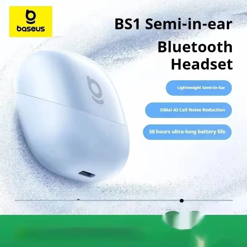 Baseus BS1 Wireless Bluetooth Earphone With 4Mics Noise Reduction Long Battery Life Lightweight Waterproof Sports Earbuds Custom