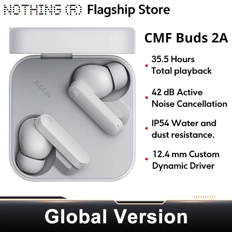 Global Version CMF Buds 2a Up to 31H of Playback Bluetooth 5.4 12.4mm Driver 42dB ANC 4HD Mics IP54
