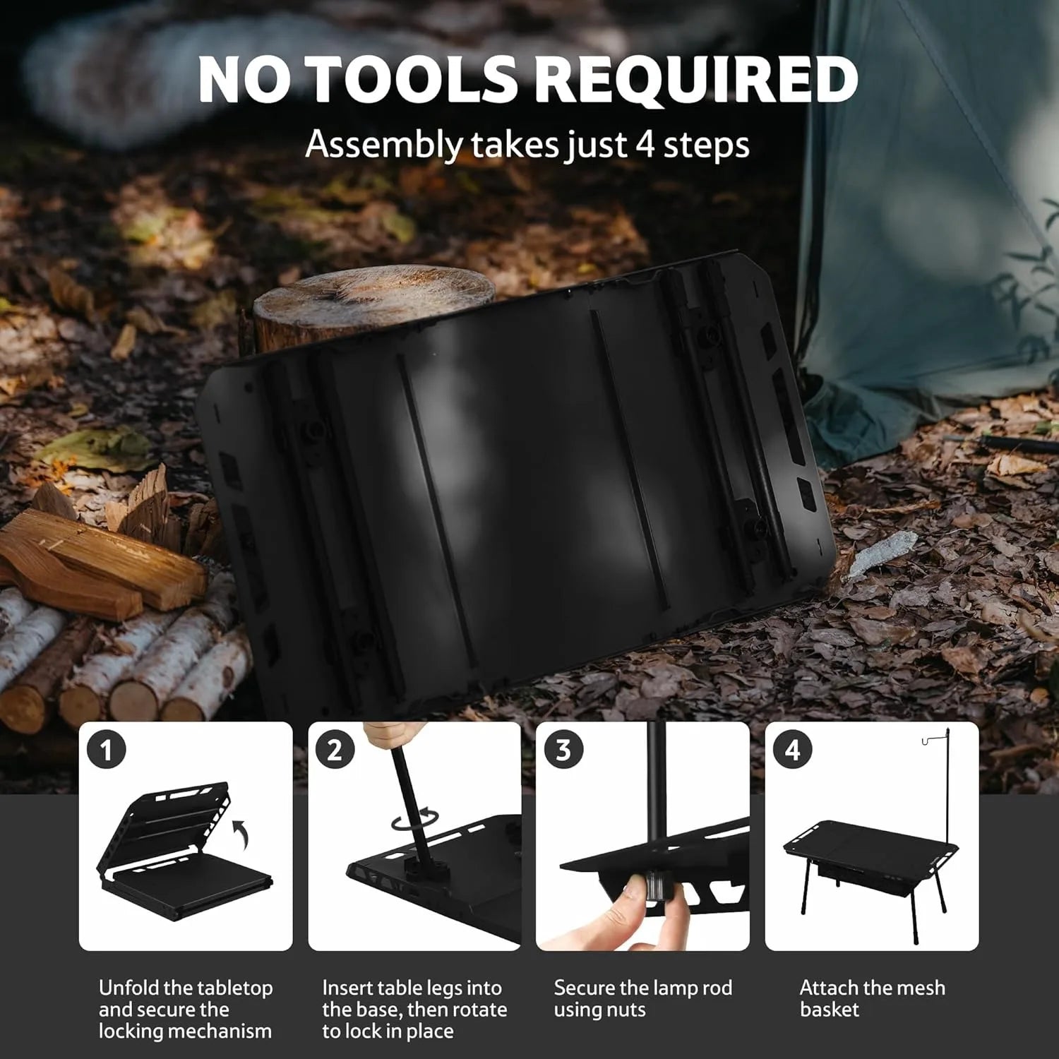 Naturehike H02 IGT Table Camping Multifunctional Tactical Table Height Adjustable Desk Kitchen Folding Table BBQ Picnic