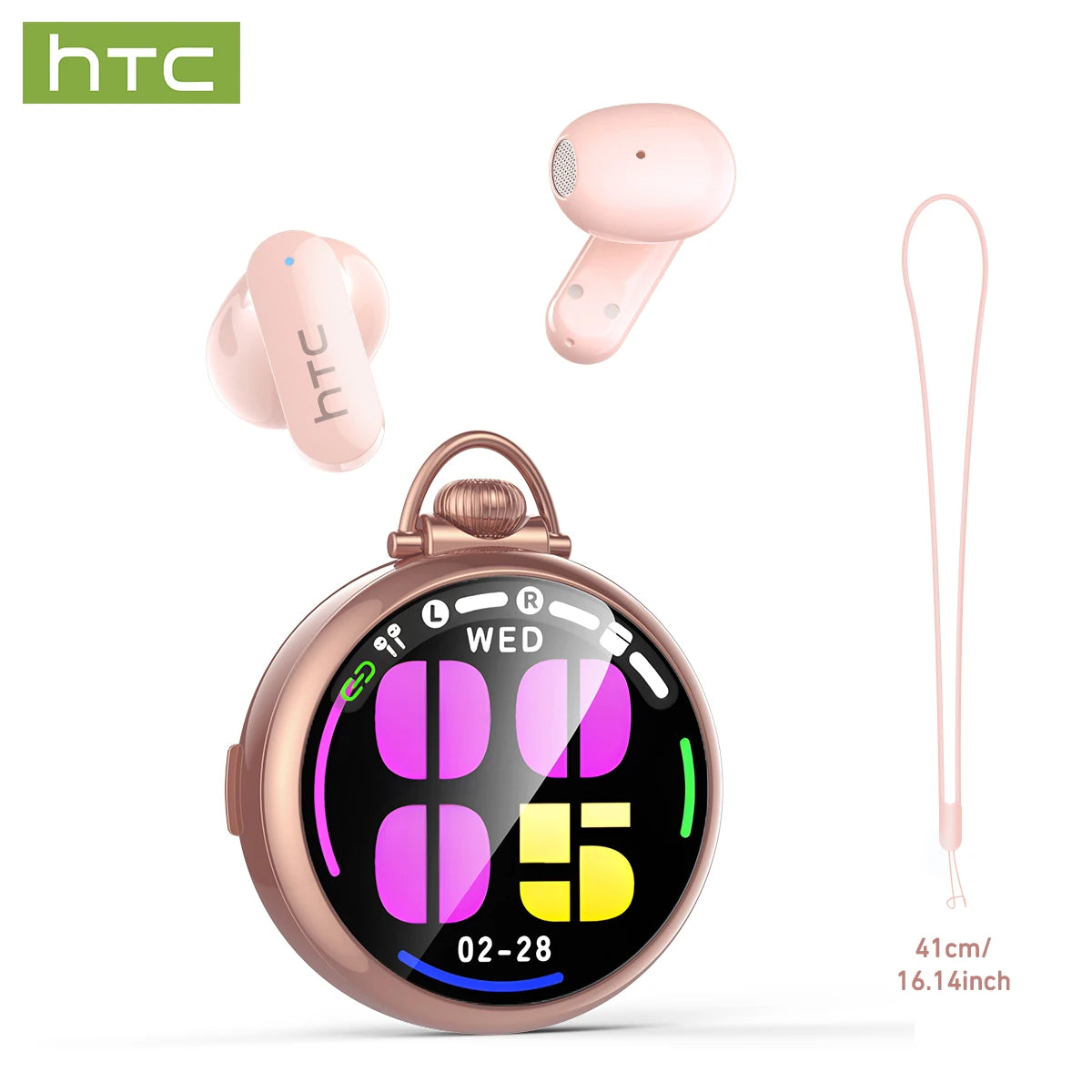 Bluetooth Wireless Headset HTC NE71 Smart LED Screen BT6.0 IPX6 Waterproof HiFi Sound Earbuds Compatible iOS Android PC Choice