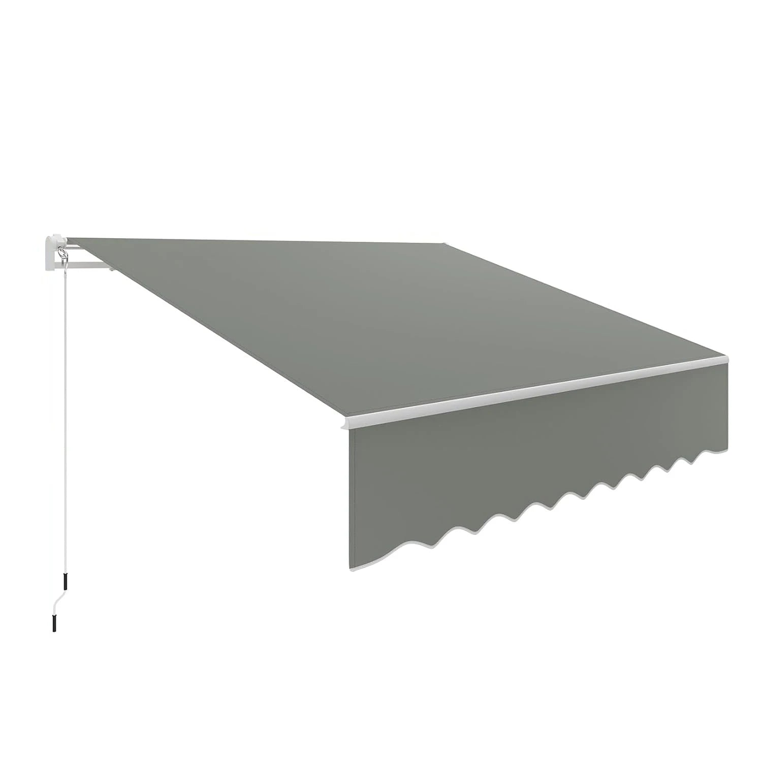 3x2.5m Retractable Patio Awning, Manual Crank Sun Shade With Waterproof Uv50+ Fabric & Aluminum Frame For Balcony Garden Outdoor