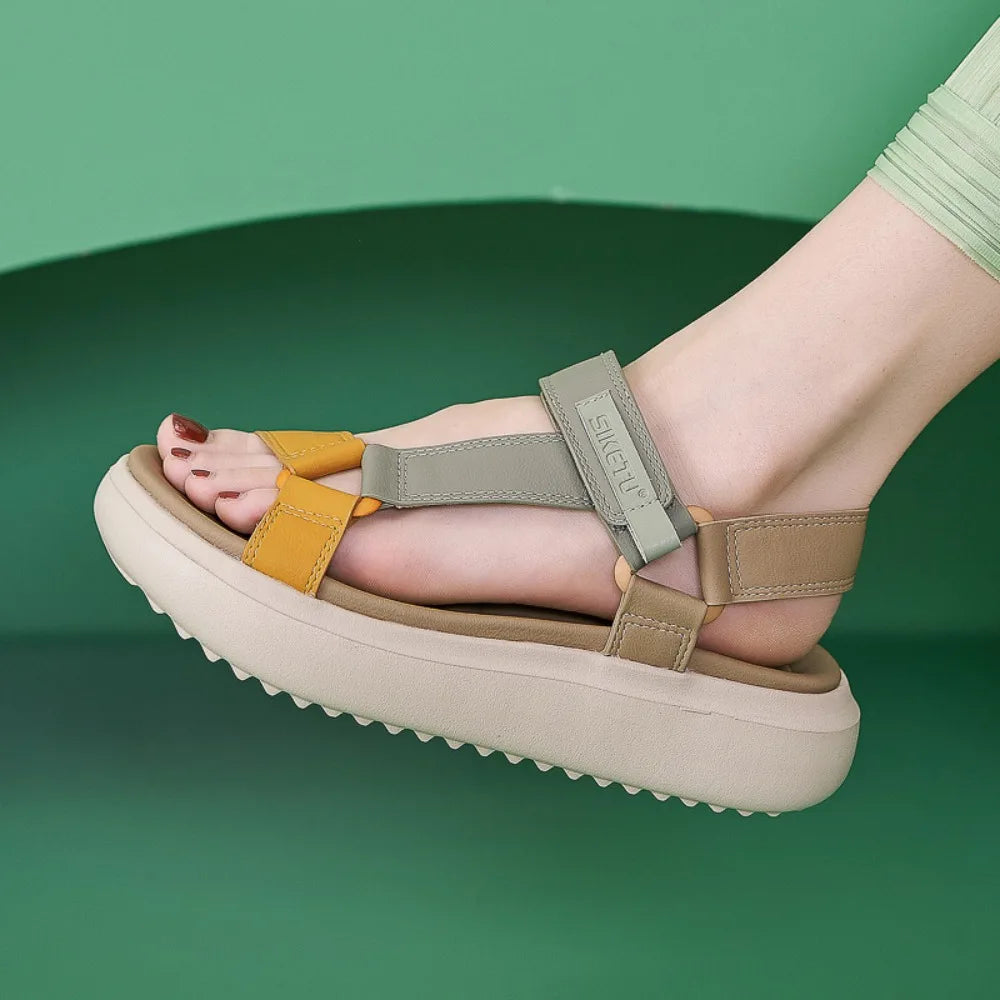 Sandals for Women's 2026 Summer New Lightweight Sandals for Casual Sports Comfort Thick Bottom Large Platform Womens Shoes