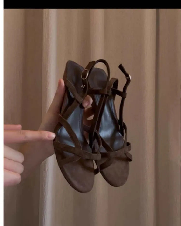 Women's Sandals New Fashionable Casual Comfort Pointed Toe Geometric Graphics Heel Cable Office Sandals 2025 Popular High Heels