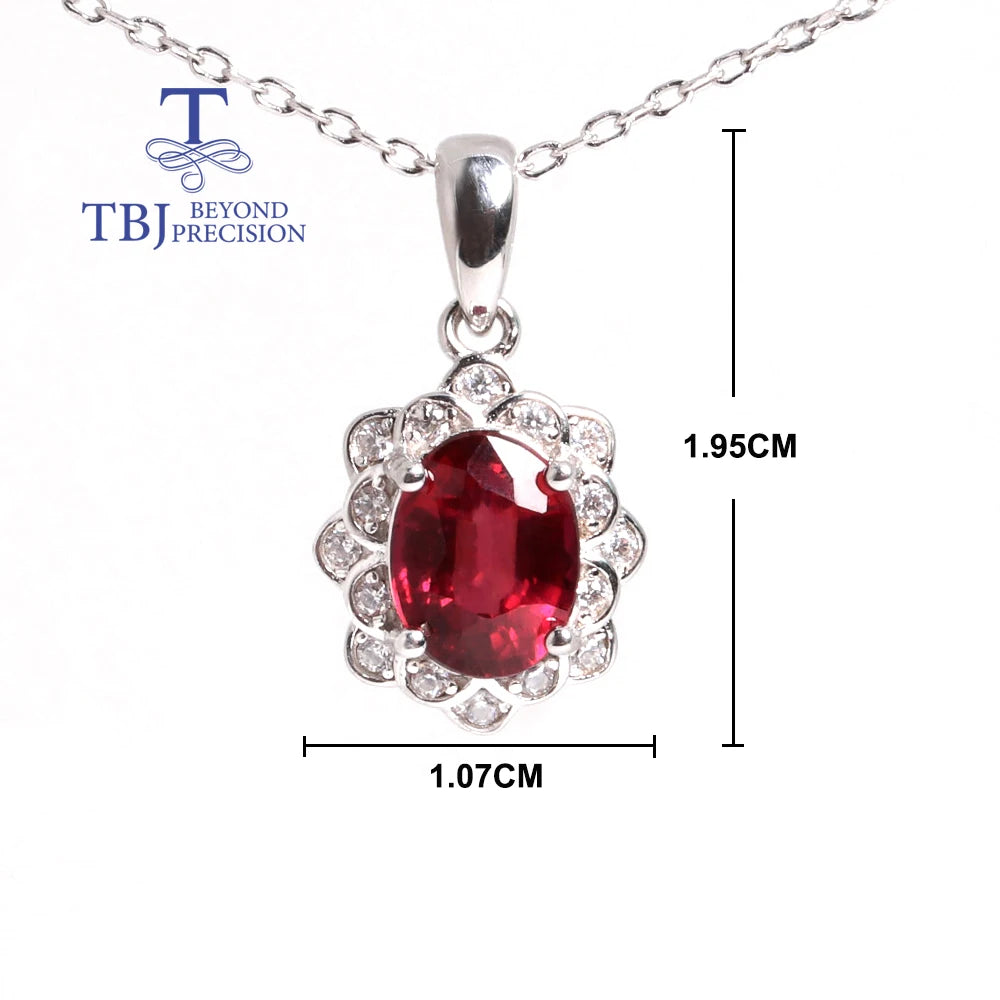 Natural Filled Ruby July Birthstone 925 sterling silver pendant necklace for Women Wedding Banquet Gifts Rare Precious