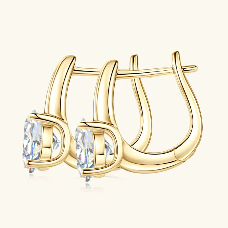 Anziw 2.0CT 8mm D Color Moissanite U Shape Hoop Earrings for Women 925 Silver Solitaire Lab Diamond Sparking Jewelry 2025 Trend