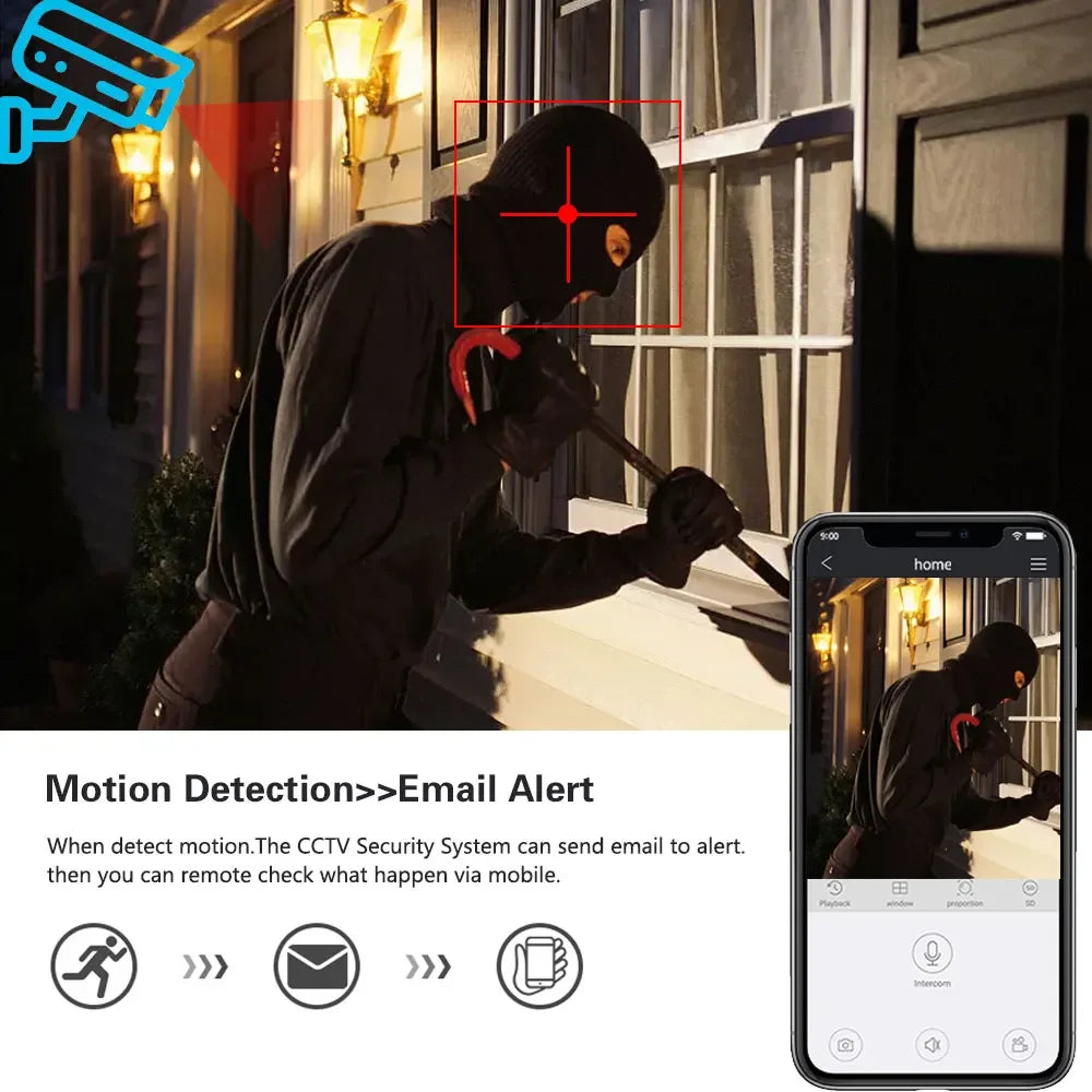 Outdoor Analog CCTV Video Surveillance Cameras Outside Waterproof HD 5MP AHD Home Camera with Motion Sensor Night Vision Cam 2MP