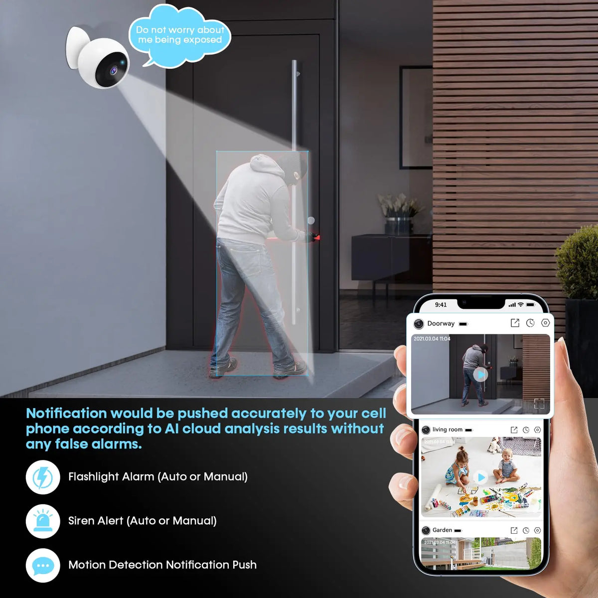 2K 5MP Wireless Security Camera - Magnetic Mount Battery Cam with AI Motion Detection, Indoor Outdoor HD Surveillance for Home