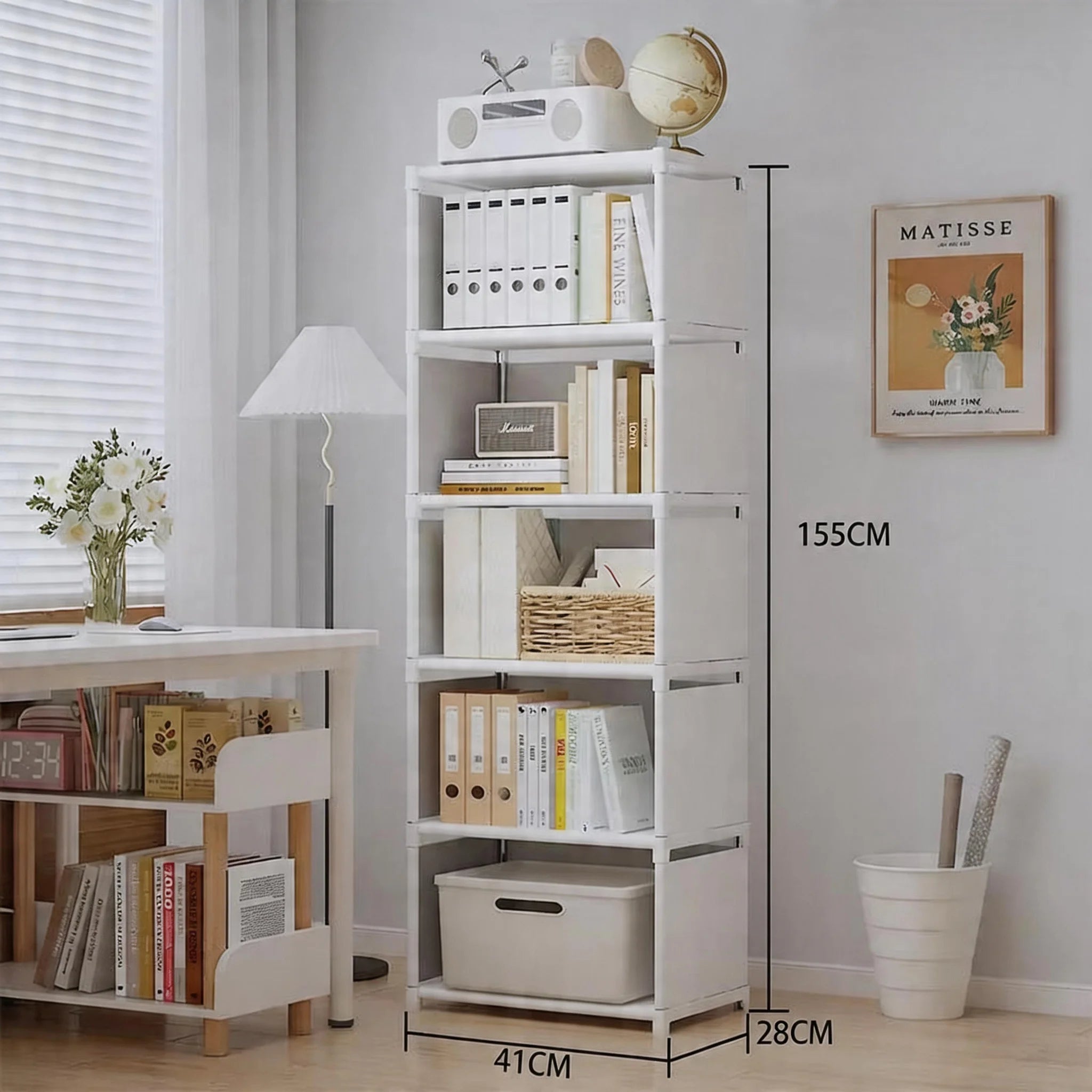 Multi-functional Storage Shelf Easy Assembly Bookshelf Multi-Layer Bookcase Living Room Organizer Rack Sundries Toys Cabinet