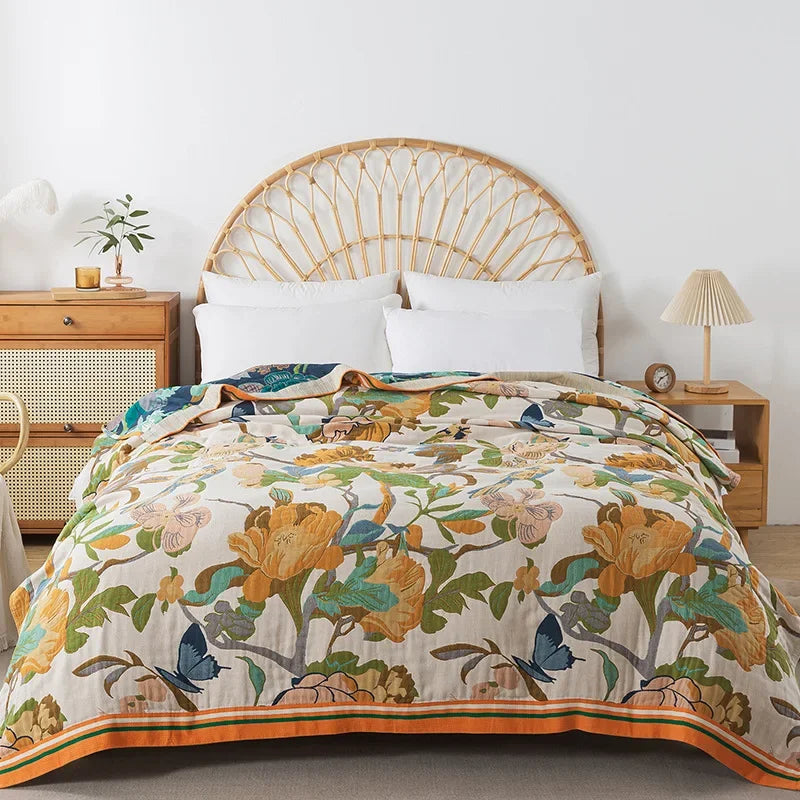 New Luxury Cotton Blankets And Bedspread Double-sided Sofa Towel Household Nap Blankets Soft Summer Cooling Quilt Bed Sheet