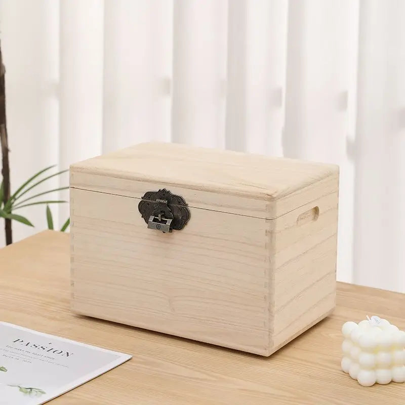 Wood Storage Box Wooden Accessory Storage Boxes Large Organizer Containers Modern Multifunctional Organization Bin with Lid