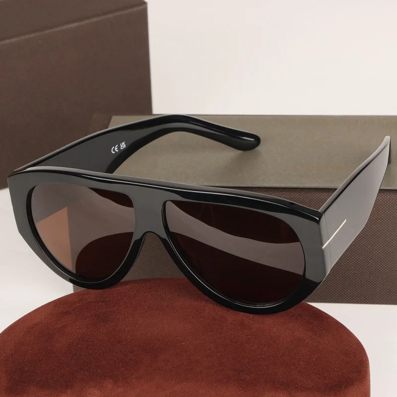 Fashion Large Frame Pilot Sunglasses For Ladies Brand Desinger Men Thick Eyeware Shades Women Oversized Simple SUN GLASSES