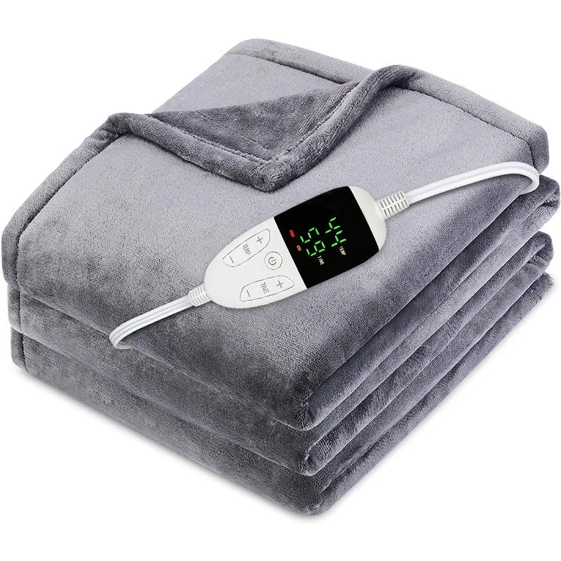 Acarps Electric Blankets Flannel & Sherpa 6 Heat Setting 10-hour Time Auto-Off Function Heated Blanket Over-Heated Protection
