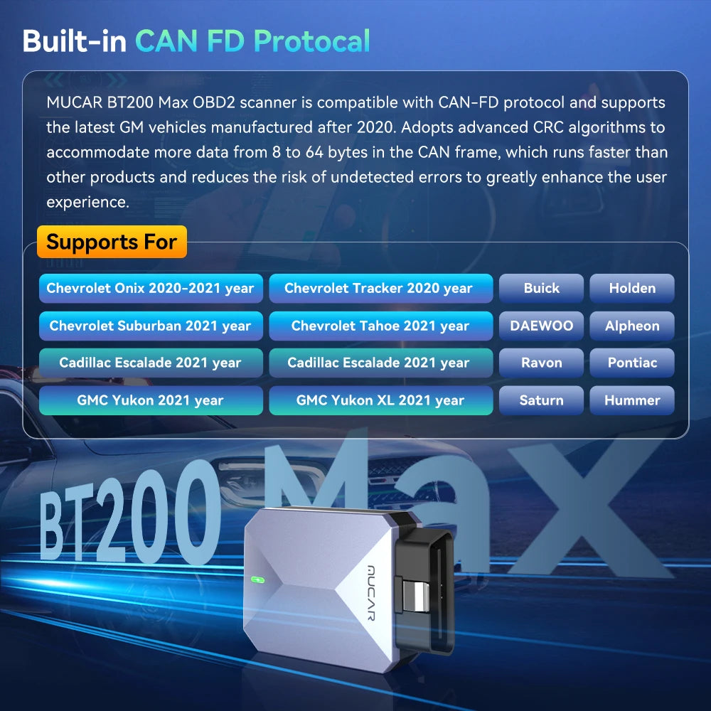 MUCAR BT200 MAX OBD2 Scanner Full System Automotive Diagnostic Scanners 15 Reset Active Test Lifetime Free Update Mucar Scanner