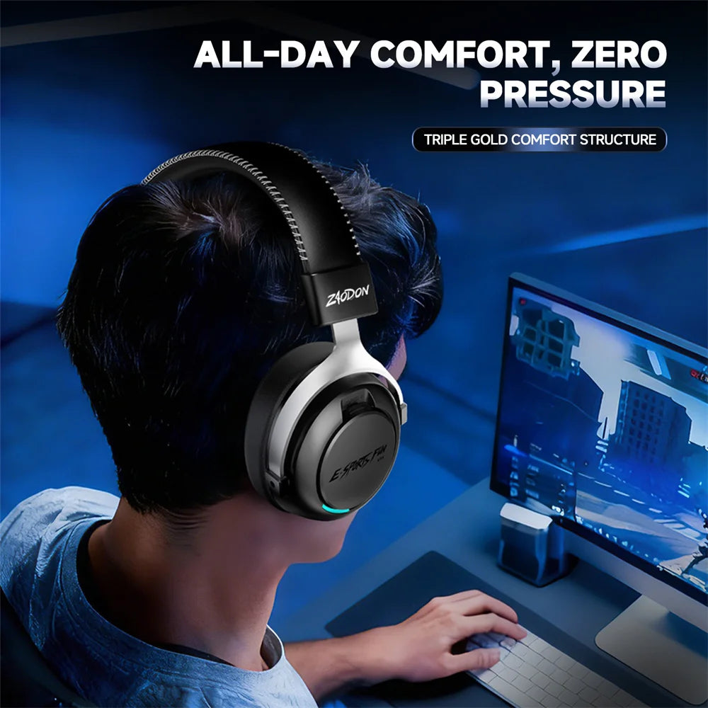 HaaYot Professional Wireless Gaming Bluetooth 6.0 Headset,7.1 Virtual Surround Sound,Low Latency 15ms for PC,PS5,Mobile,Switch