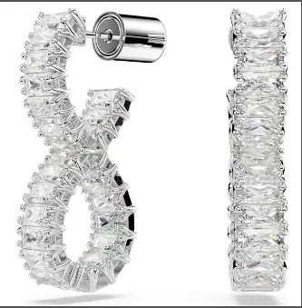 Original white crystal clip earrings, women's fashion trend earrings, jewelry accessories, birthday party gifts