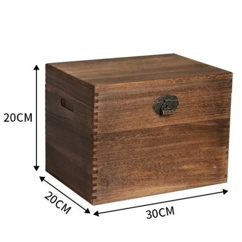 Wood Storage Box Wooden Accessory Storage Boxes Large Organizer Containers Modern Multifunctional Organization Bin with Lid