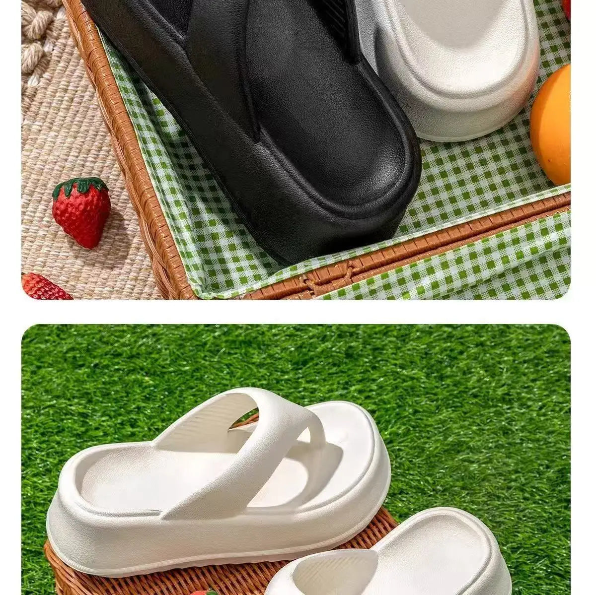 Platform Flip Flops for Women: Thick Cushioned Sole, Beach Slipper, Home Comfort, Summer Sandals