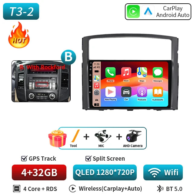 For Mitsubishi Pajero 4 2006-2014 Android Car Radio Automotive Multimedia Player GPS Navigation Carplay Touch Screen Auto Stereo