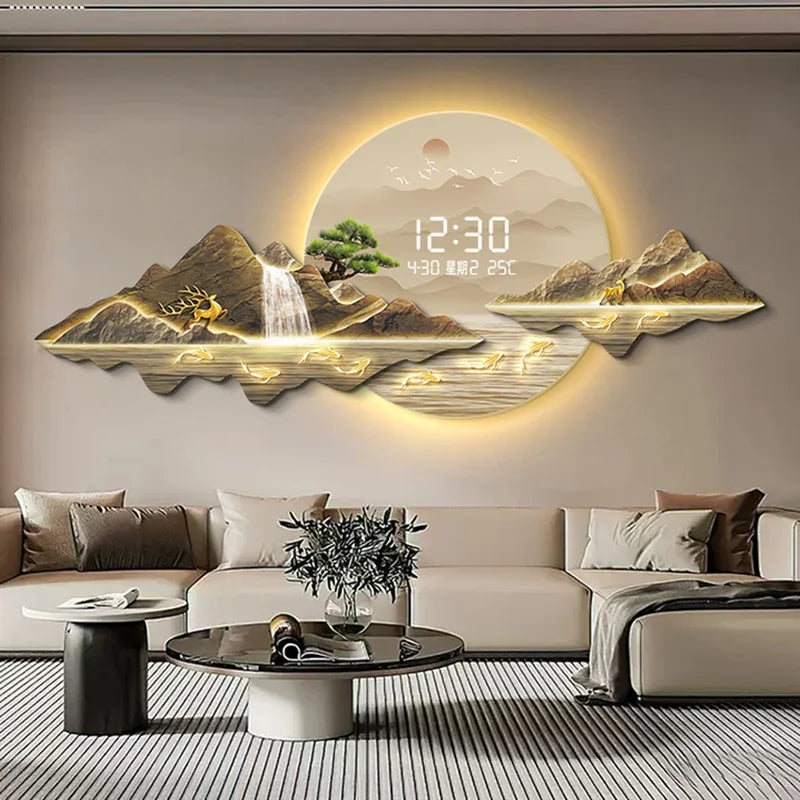 Living Room Wall Clocks Led Art Mural Cute Luxury Xenomorph Restaurant Wall Watch Fashion Creative Horloge Murale Home Decor
