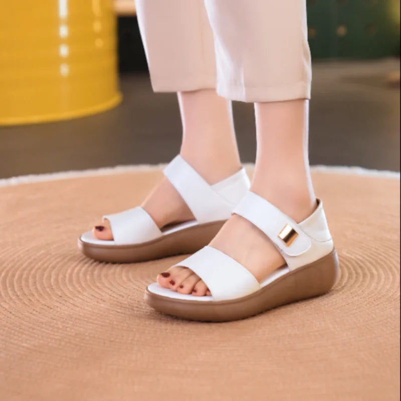 Women's Platform Sandals, Lightweight & Breathable Open Toe Sandals, Adjustable Casual Shoes for Summer Daily & Beach Travel