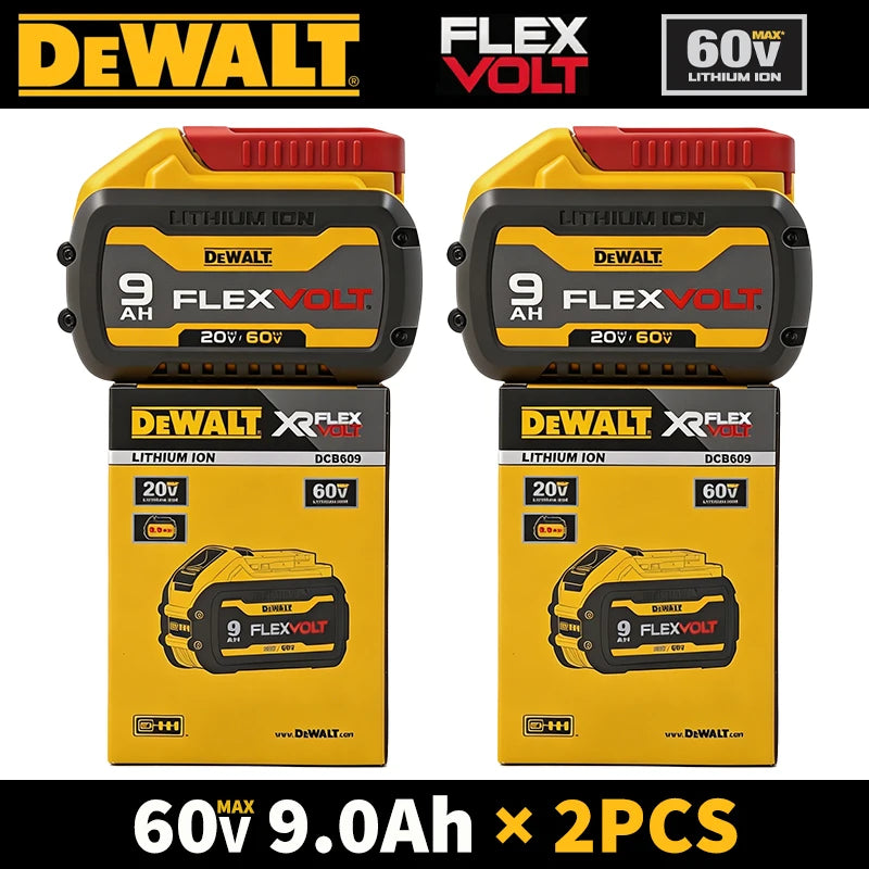 Dewalt 20V/60V 9Ah FlexVolt Lithium Ion Battery Dual Volt 180Wh Replacement Tool Battery Charger Combo Available DCB609 DCB606