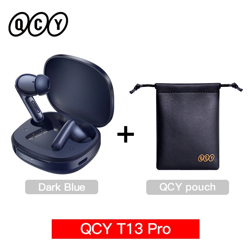 QCY T13 Pro HT23 Adaptive ANC Wireless Earbuds 13mm Drivers Powerful Bass 50dB Hybrid ANC Bluetooth 6.0 Earphones 6 Mics ENC 47H