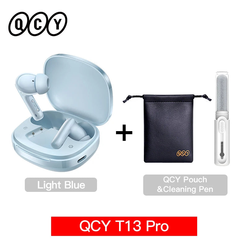 QCY T13 Pro HT23 Adaptive ANC Wireless Earbuds 13mm Drivers Powerful Bass 50dB Hybrid ANC Bluetooth 6.0 Earphones 6 Mics ENC 47H