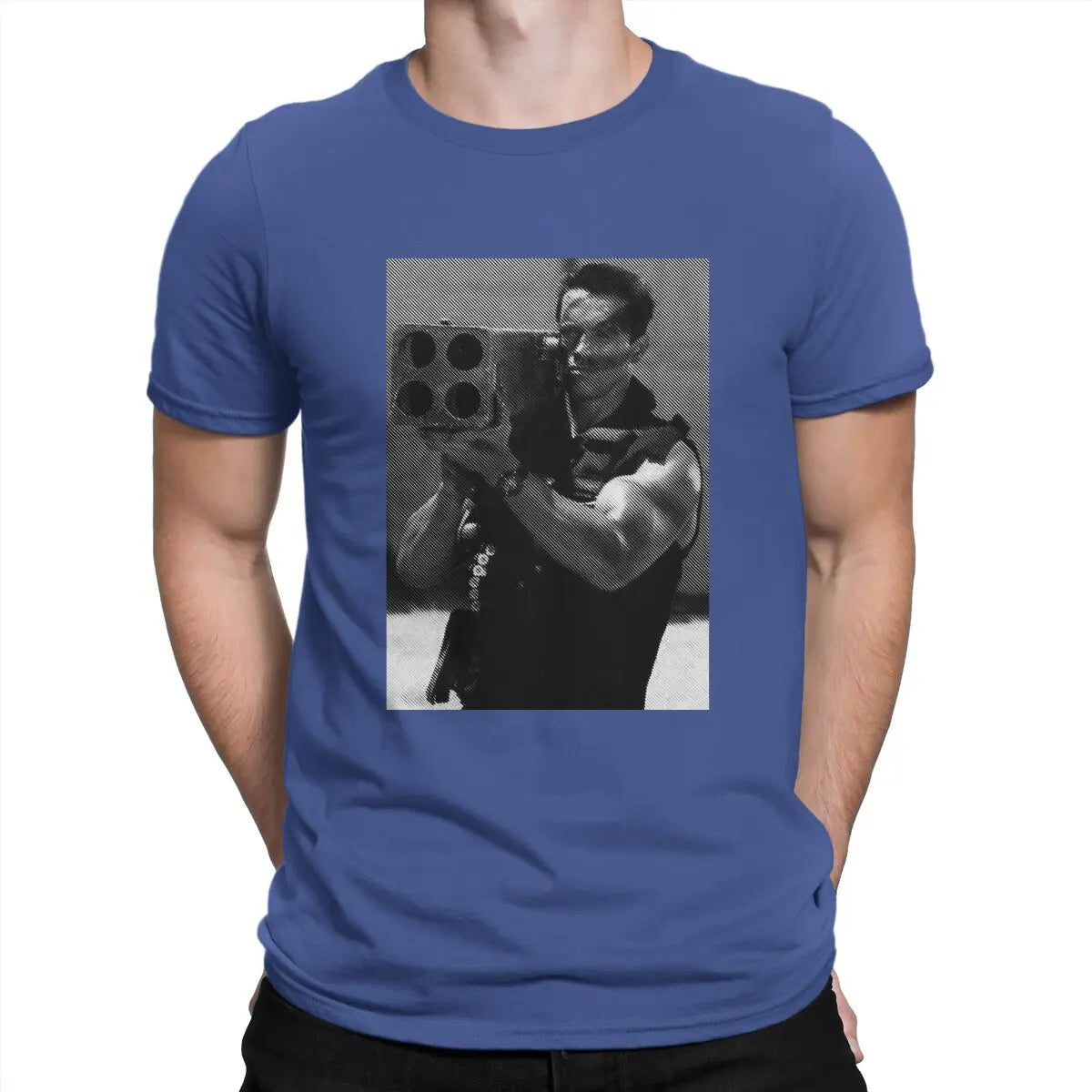Men T-Shirts commando Novelty Pure Cotton Tees Short Sleeve Arnold Schwarzenegger T Shirt Round Neck Clothing Birthday Present