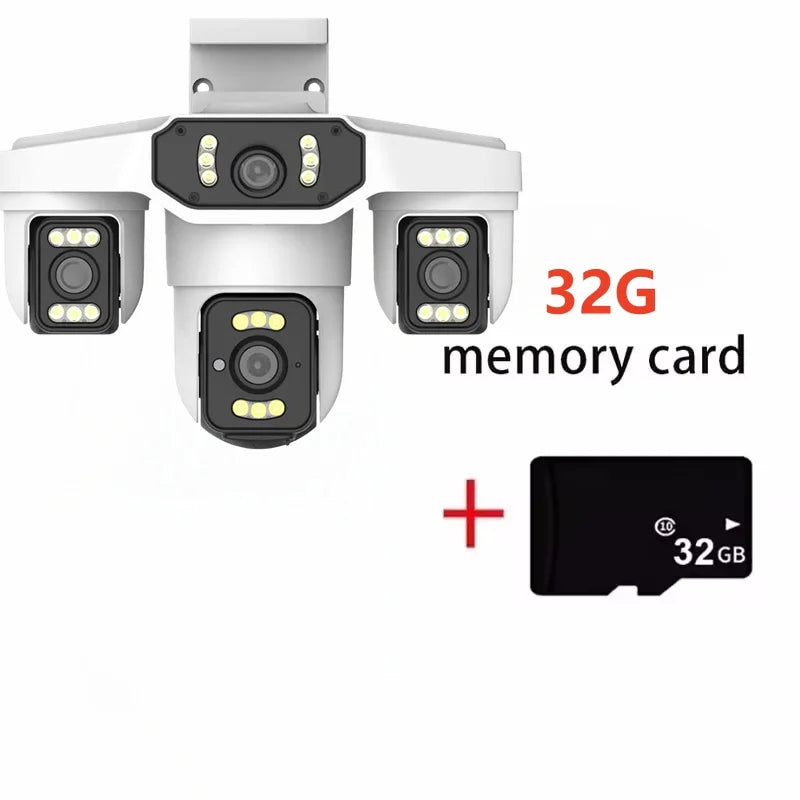 8K 15MP Security WIFI Camera Three Screen Outdoor Cam Four Lens Ai Human Detection Waterproof CCTV Video IP Cameras Onvif Yoosee
